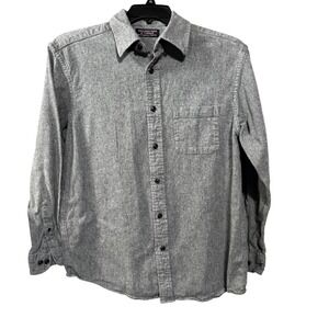 Roundtree & Yorke Flannel Shirt Mens XL Gray Portuguese Flannel Solid